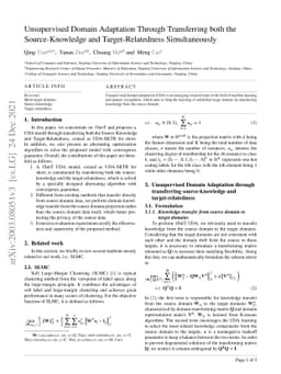 Unsupervised Domain Adaptation Through Transferring both the
  Source-Knowledge and Target-Relatedness Simultaneously