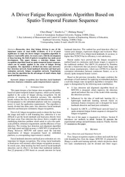 A Driver Fatigue Recognition Algorithm Based on Spatio-Temporal Feature
  Sequence