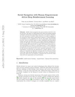 Social Navigation with Human Empowerment driven Deep Reinforcement
  Learning
