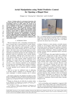 Aerial Manipulation using Model Predictive Control for Opening a Hinged
  Door