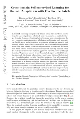 Cross-domain Self-supervised Learning for Domain Adaptation with Few
  Source Labels
