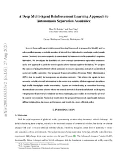 A Deep Multi-Agent Reinforcement Learning Approach to Autonomous
  Separation Assurance