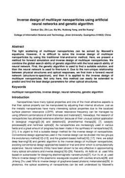 Inverse design of multilayer nanoparticles using artificial neural
  networks and genetic algorithm