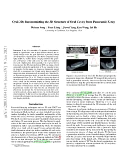 Oral-3D: Reconstructing the 3D Bone Structure of Oral Cavity from 2D
  Panoramic X-ray