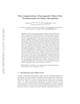 Pose Augmentation: Class-agnostic Object Pose Transformation for Object
  Recognition
