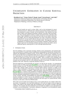 Uncertainty Estimation in Cancer Survival Prediction