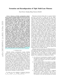 Formation and Reconfiguration of Tight Multi-Lane Platoons
