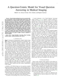 A Question-Centric Model for Visual Question Answering in Medical
  Imaging