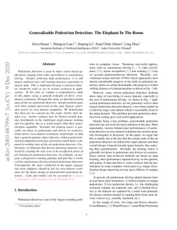 Generalizable Pedestrian Detection: The Elephant In The Room