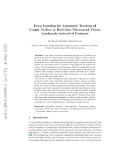 Deep Learning for Automatic Tracking of Tongue Surface in Real-time
  Ultrasound Videos, Landmarks instead of Contours