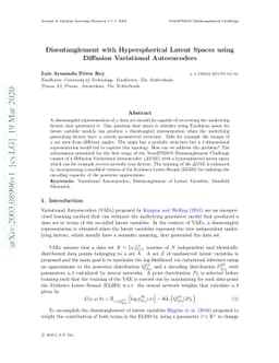 Disentanglement with Hyperspherical Latent Spaces using Diffusion
  Variational Autoencoders