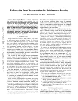 Exchangeable Input Representations for Reinforcement Learning