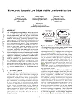 EchoLock: Towards Low Effort Mobile User Identification