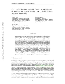 Fully Automated Hand Hygiene Monitoring\\in Operating Room using 3D
  Convolutional Neural Network