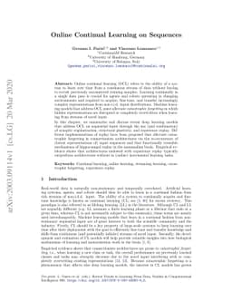 Online Continual Learning on Sequences