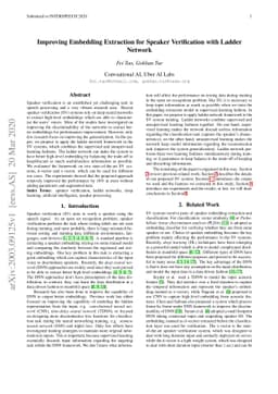 Improving Embedding Extraction for Speaker Verification with Ladder
  Network