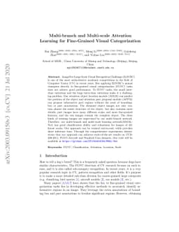 Multi-branch and Multi-scale Attention Learning for Fine-Grained Visual
  Categorization