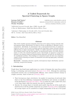 A unified framework for spectral clustering in sparse graphs