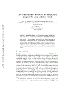 Out-of-Distribution Detection for Skin Lesion Images with Deep Isolation
  Forest