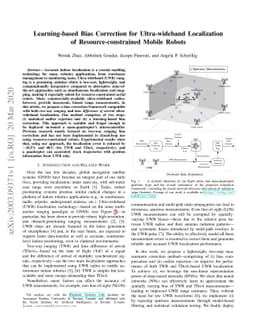 Learning-based Bias Correction for Ultra-wideband Localization of
  Resource-constrained Mobile Robots