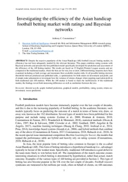 Investigating the efficiency of the Asian handicap football betting
  market with ratings and Bayesian networks