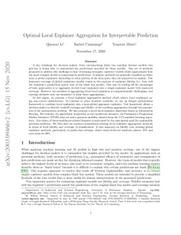 Optimal Local Explainer Aggregation for Interpretable Prediction