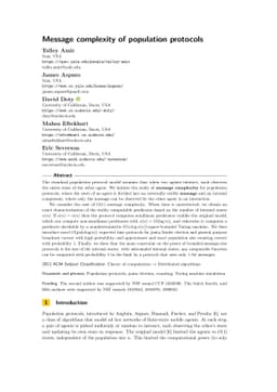 Message complexity of population protocols