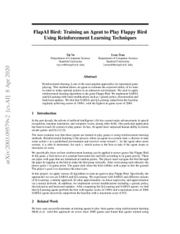 FlapAI Bird: Training an Agent to Play Flappy Bird Using Reinforcement
  Learning Techniques
