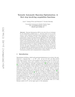 Towards Automatic Bayesian Optimization: A first step involving
  acquisition functions