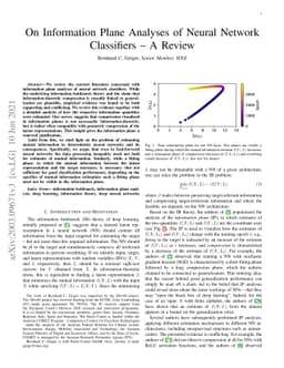 On Information Plane Analyses of Neural Network Classifiers -- A Review
