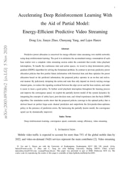 Accelerating Deep Reinforcement Learning With the Aid of Partial Model:
  Energy-Efficient Predictive Video Streaming