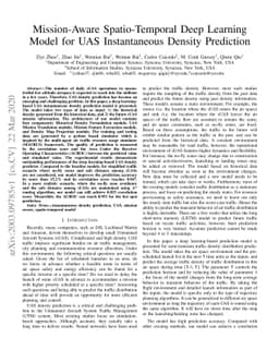 Mission-Aware Spatio-Temporal Deep Learning Model for UAS Instantaneous
  Density Prediction