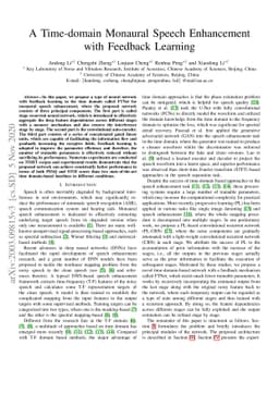 A Time-domain Monaural Speech Enhancement with Feedback Learning