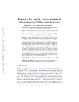 Inference for possibly high-dimensional inhomogeneous Gibbs point
  processes