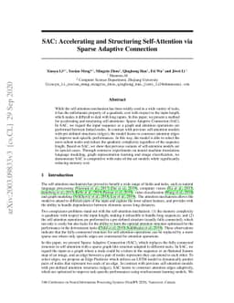 SAC: Accelerating and Structuring Self-Attention via Sparse Adaptive
  Connection
