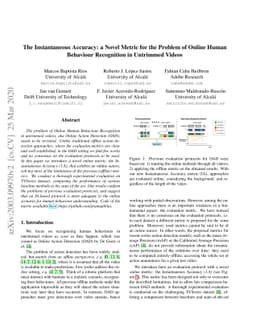 The Instantaneous Accuracy: a Novel Metric for the Problem of Online
  Human Behaviour Recognition in Untrimmed Videos