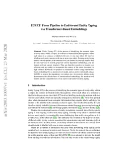 E2EET: From Pipeline to End-to-end Entity Typing via Transformer-Based
  Embeddings