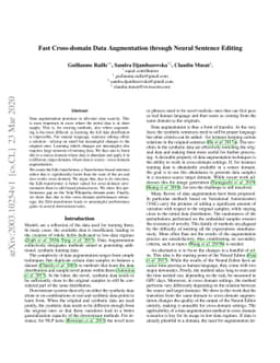 Fast Cross-domain Data Augmentation through Neural Sentence Editing