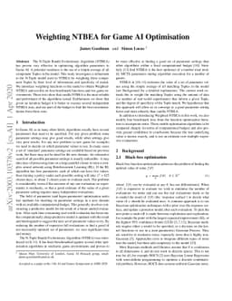 Weighting NTBEA for Game AI Optimisation