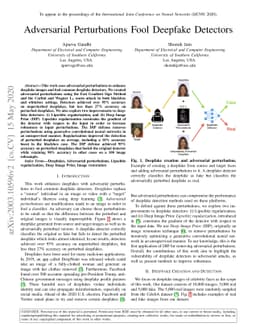 Adversarial Perturbations Fool Deepfake Detectors