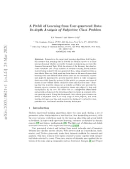 A Pitfall of Learning from User-generated Data: In-depth Analysis of
  Subjective Class Problem