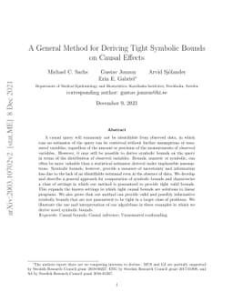 A General Method for Deriving Tight Symbolic Bounds on Causal Effects