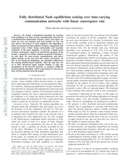 Fully distributed Nash equilibrium seeking over time-varying
  communication networks with linear convergence rate