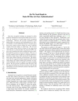 Do We Need Depth in State-Of-The-Art Face Authentication?