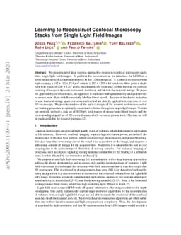 Learning to Reconstruct Confocal Microscopy Stacks from Single Light
  Field Images