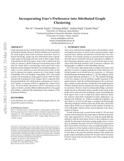 Incorporating User's Preference into Attributed Graph Clustering