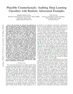 Plausible Counterfactuals: Auditing Deep Learning Classifiers with
  Realistic Adversarial Examples