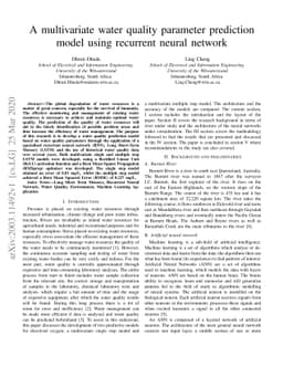 A multivariate water quality parameter prediction model using recurrent
  neural network