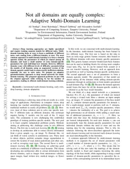 Not all domains are equally complex: Adaptive Multi-Domain Learning
