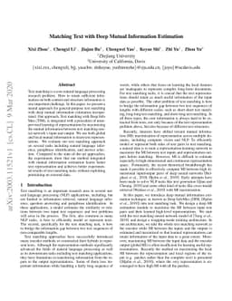 Matching Text with Deep Mutual Information Estimation